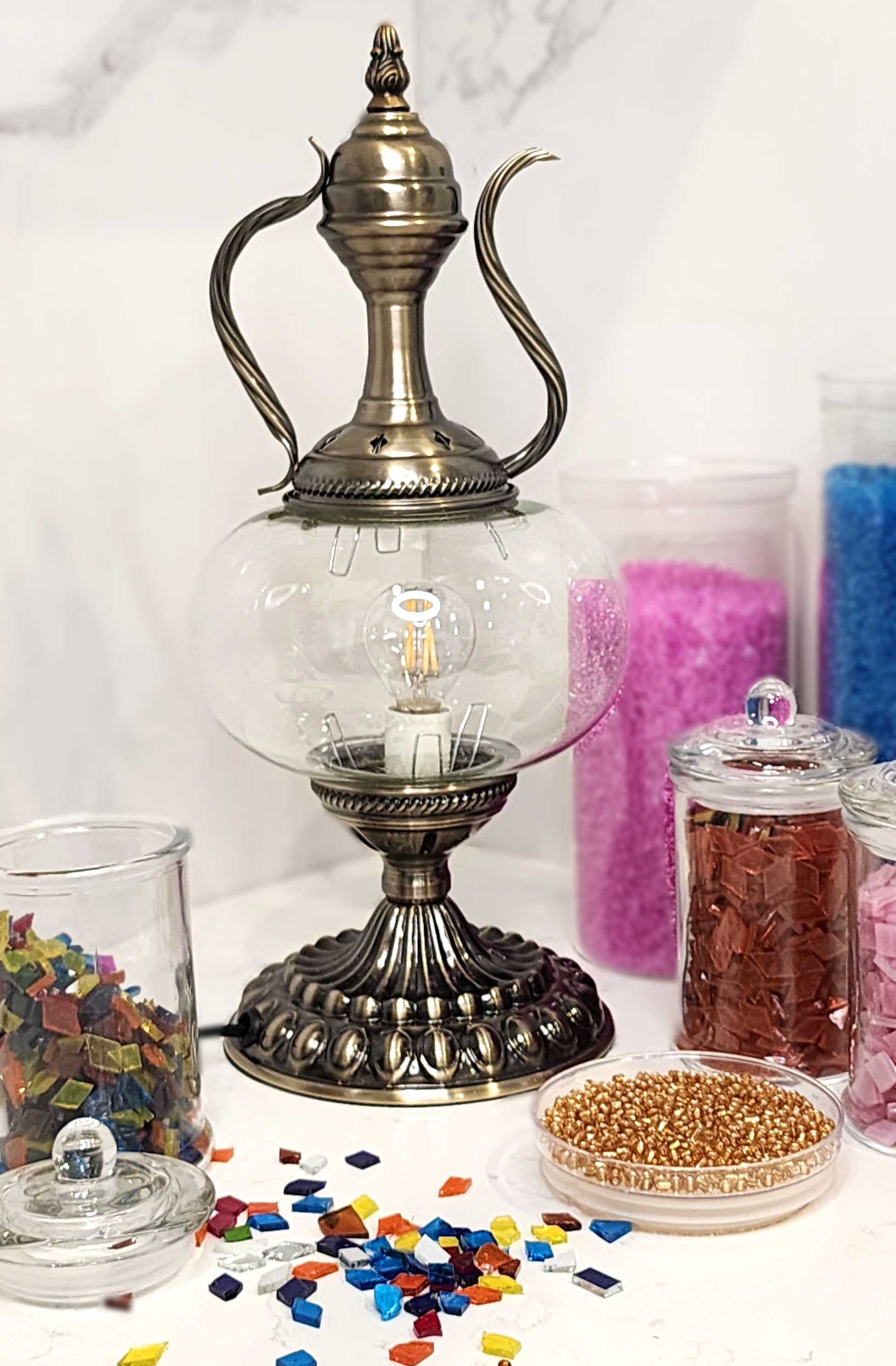 Turkish Lamp Large Base and 17cm Glass Blank