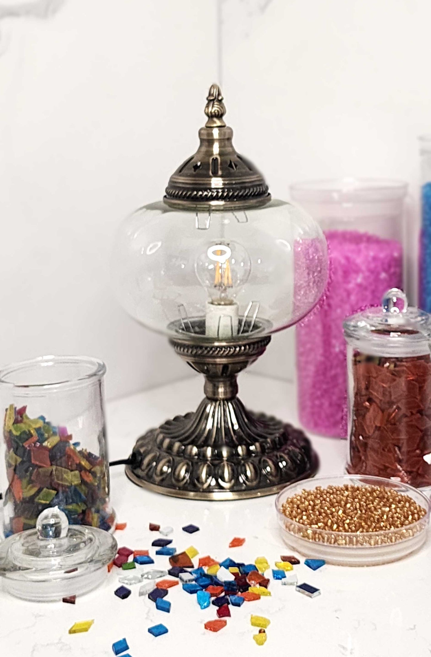Turkish Lamp Large Base and 17cm Glass Blank