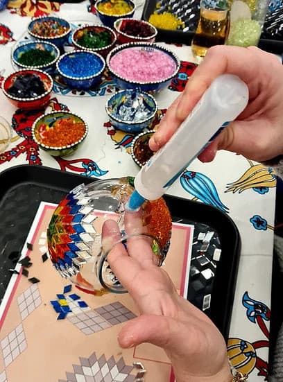 Turkish Mosaic Lamp DIY Home Craft Kit Red Crimson Kirmi