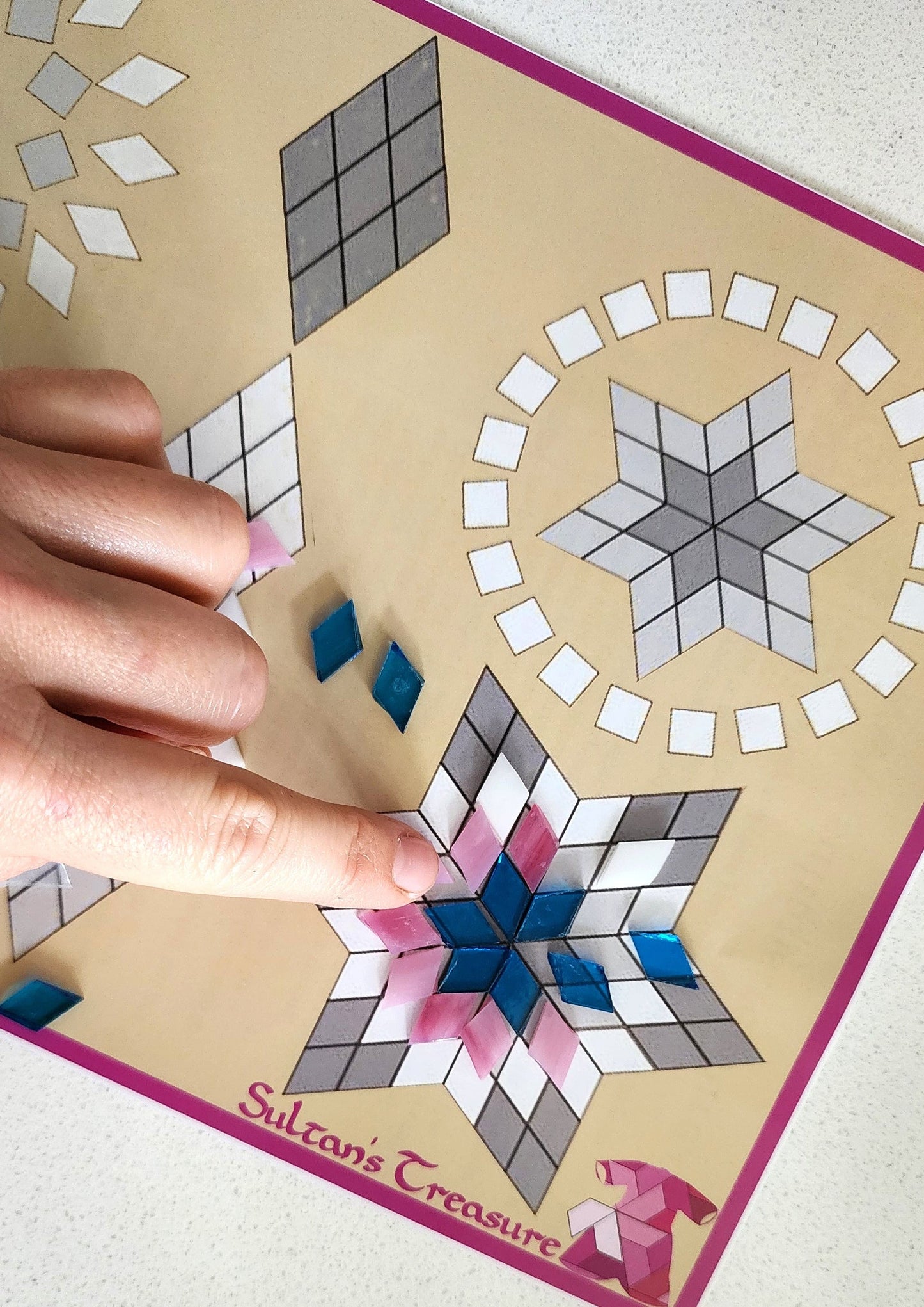 XL DIY Mosaic Lamp Craft Kit 17cm - Pera - Crystal Pink