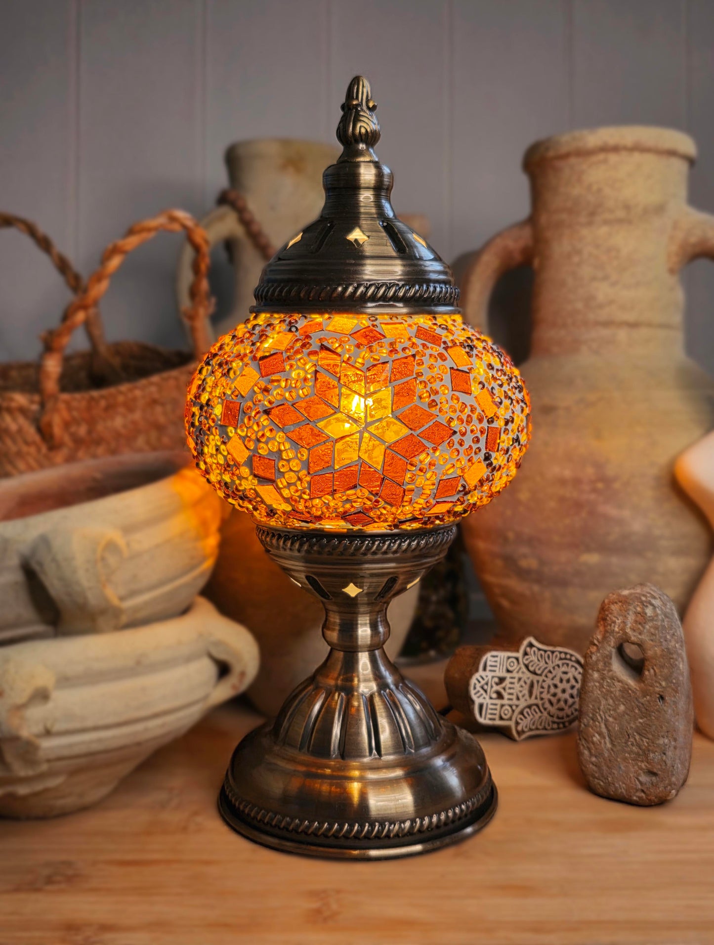 Turkish Mosaic Lamp - Amber Star