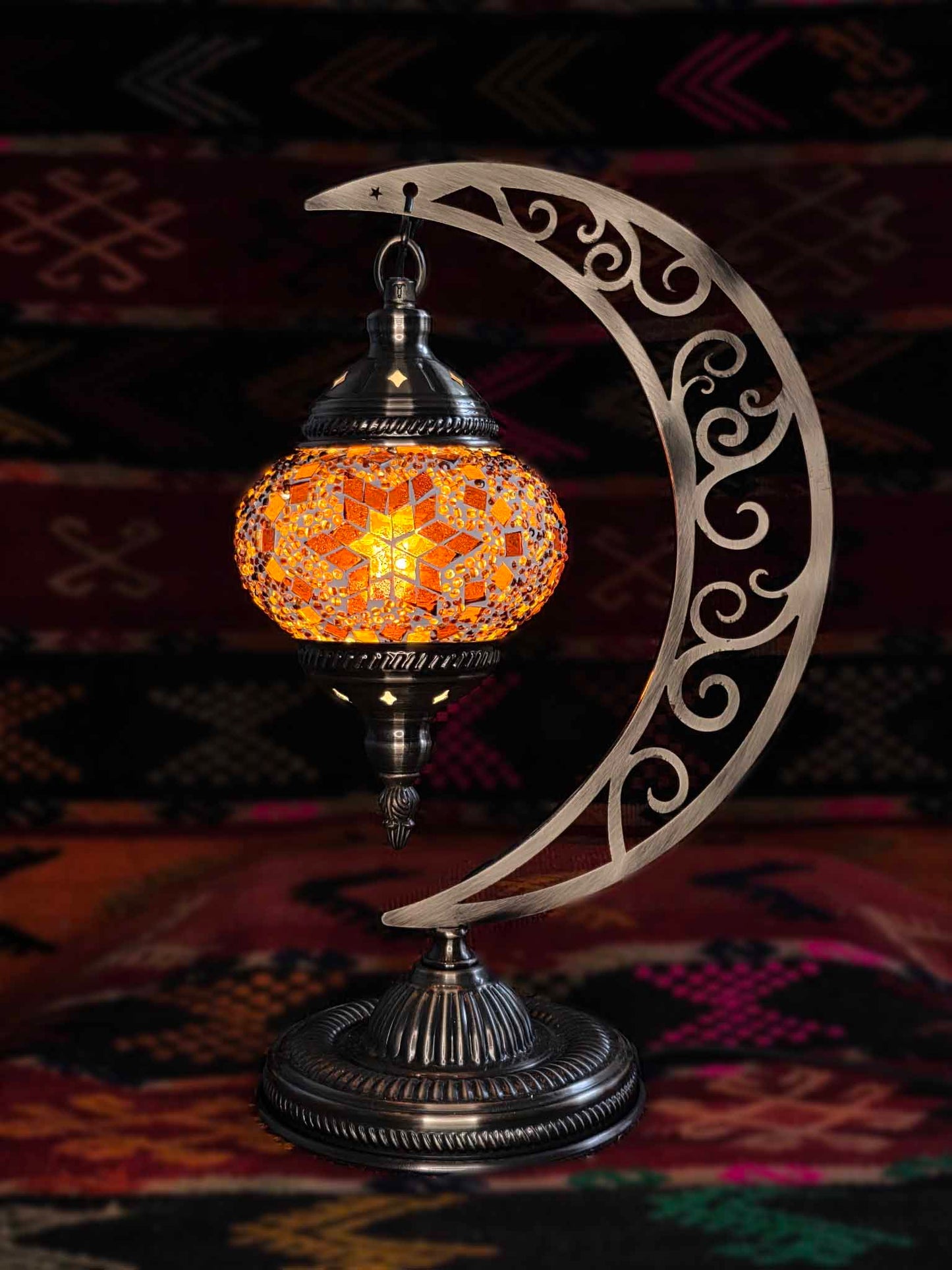 Turkish Mosaic Lamp - Amber Star
