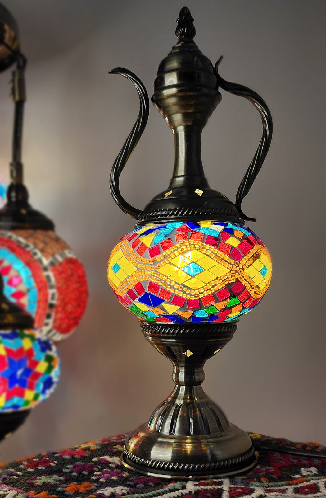 Turkish Mosaic Lamp - Multicolour Yellow Diamond