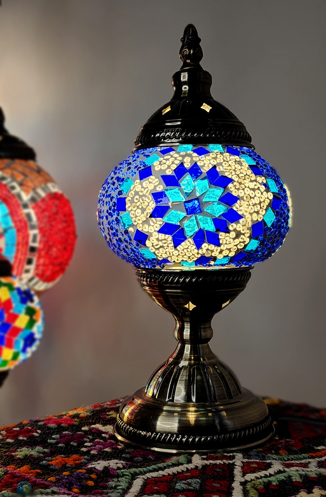 Turkish Mosaic Lamp - Blue Star Design