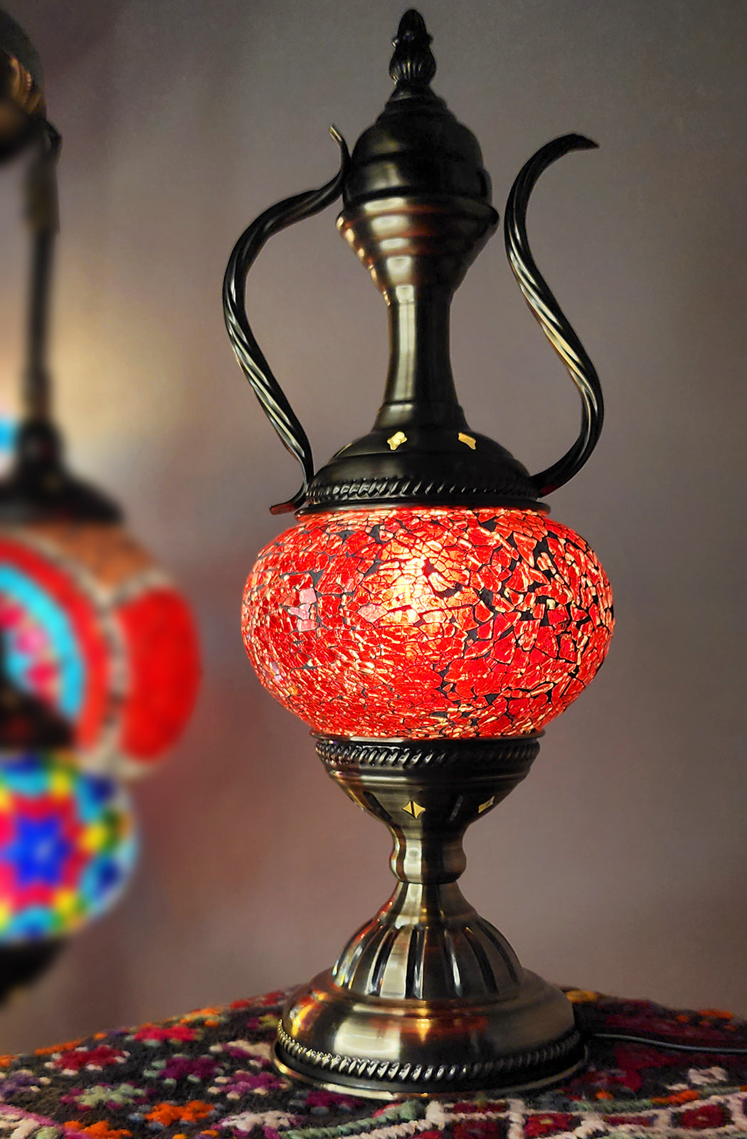 Turkish Mosaic Lamp - Crackle Red Limited Edition