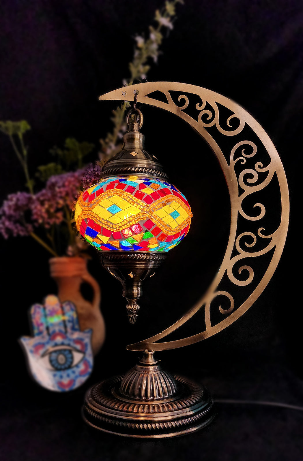 Turkish Mosaic Lamp - Multicolour Yellow Diamond