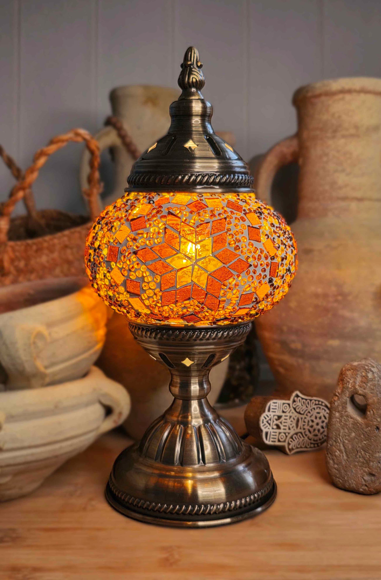 Turkish Mosaic Lamp - Amber Star
