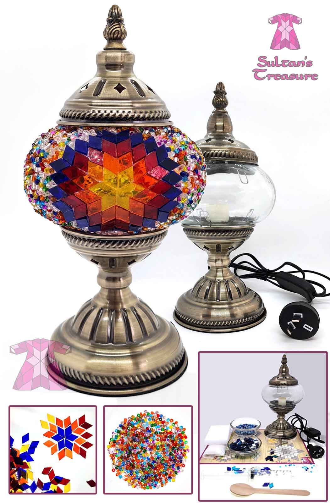 Turkish Mosaic Lamp DIY Home Craft Kit Multi Colour TILLY