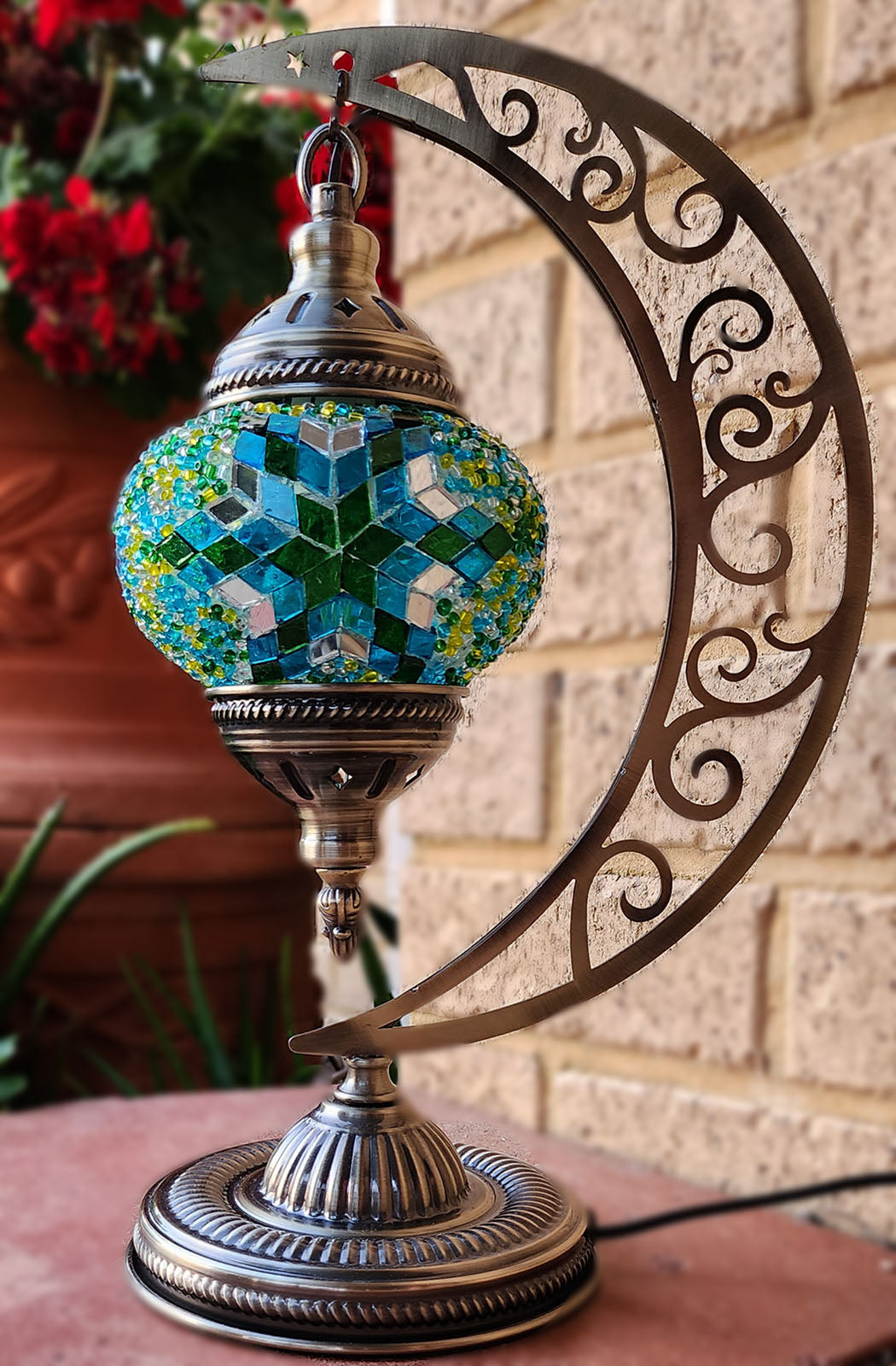 Turkish Mosaic Lamp DIY Home Craft Kit Bahce Green and Blue