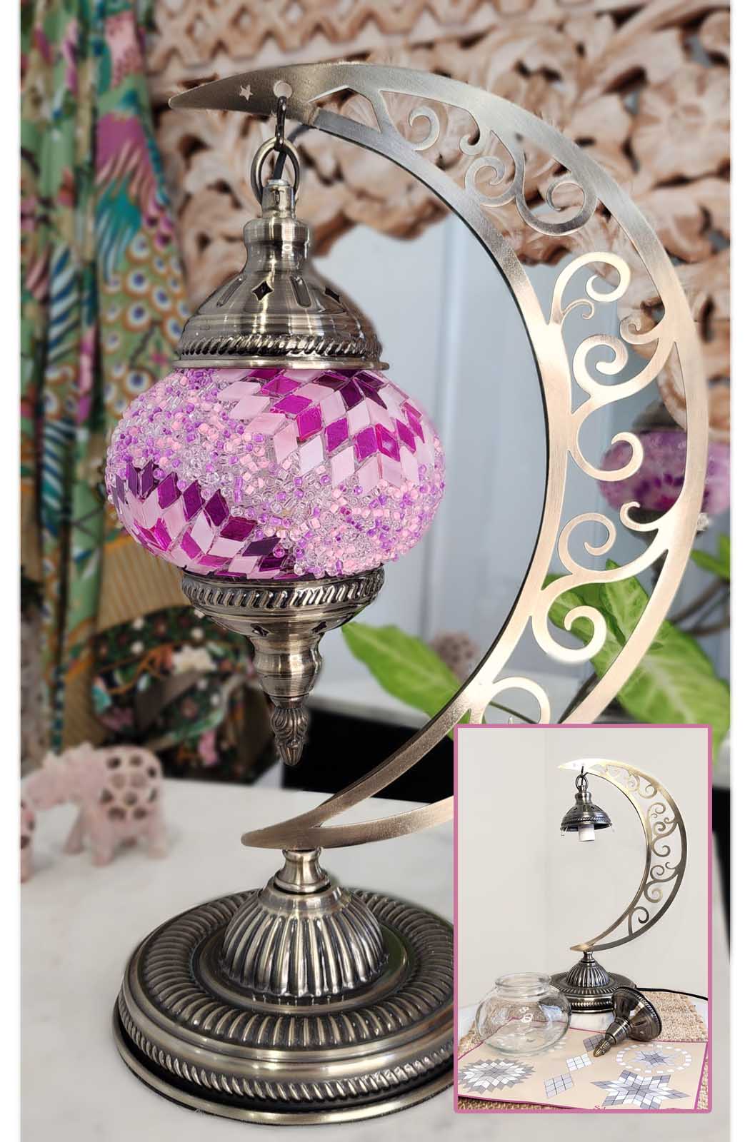 Turkish Mosaic Lamp DIY Home Craft Kit Sadie Pink and Purple