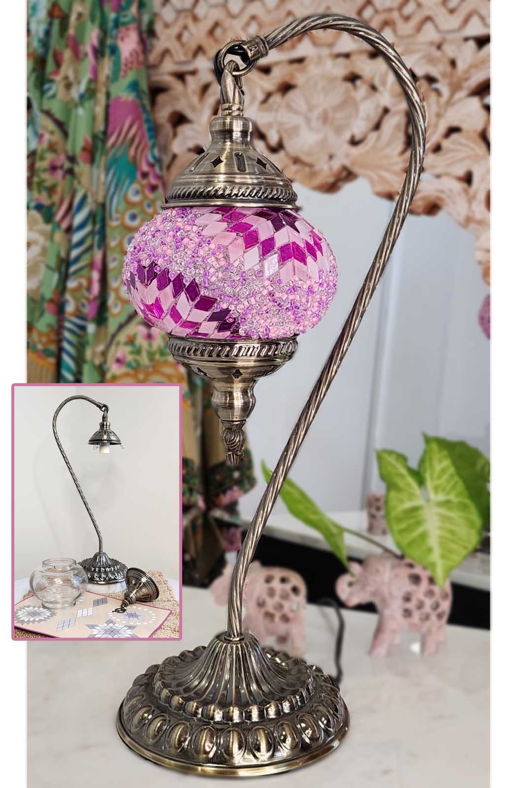 Turkish Mosaic Lamp DIY Home Craft Kit Sadie Pink and Purple