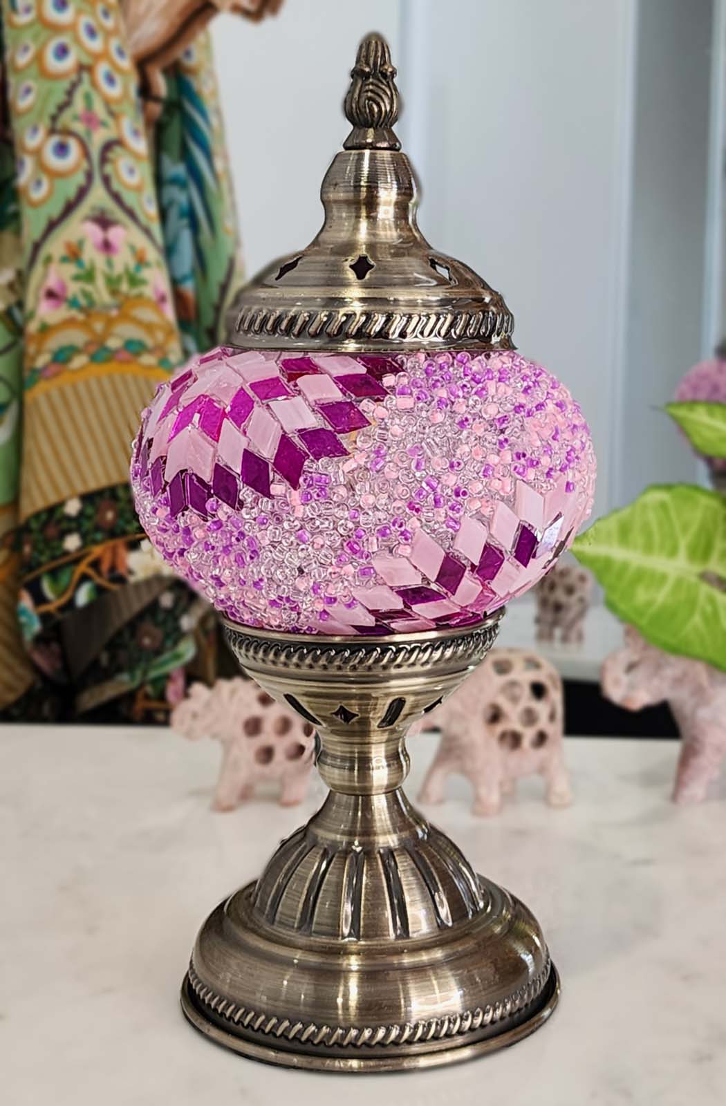 Turkish Mosaic Lamp DIY Home Craft Kit Sadie Pink and Purple