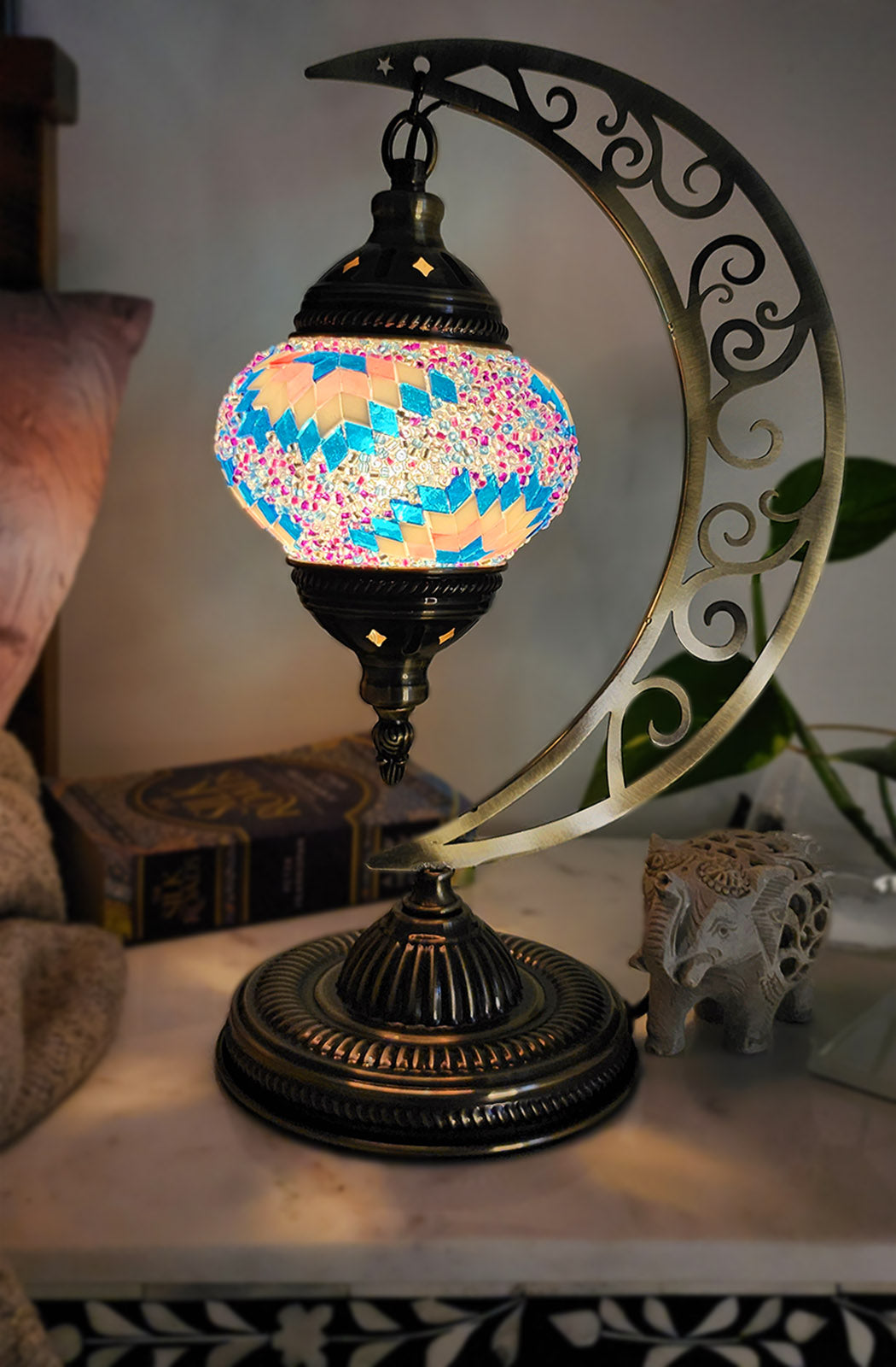 Turkish Mosaic Lamp DIY Home Craft Kit ELA Pink and Blue