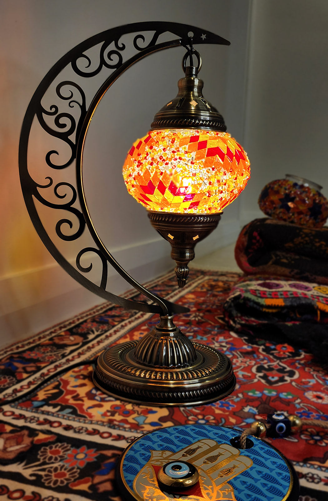 Turkish Mosaic Lamp DIY Home Craft Kit Portakali Orange