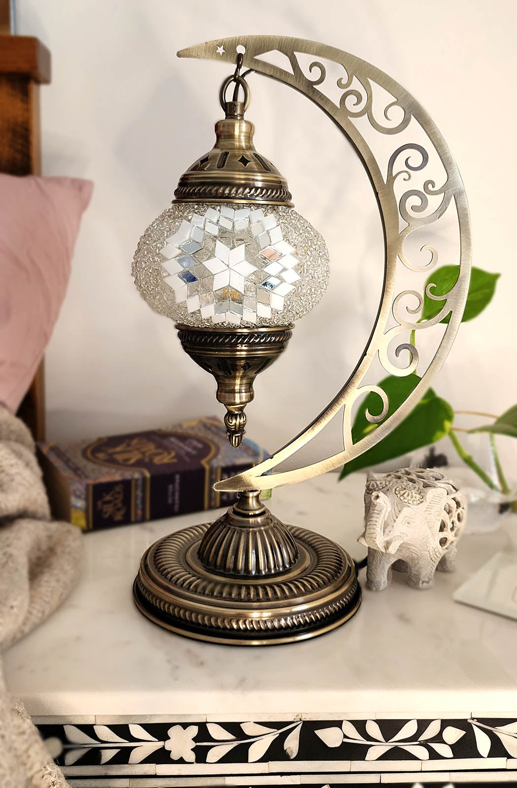 Turkish Mosaic Lamp DIY Home Craft Kit Crystal White Melis