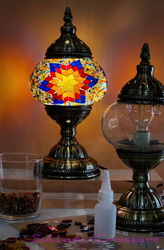 Turkish Mosaic Lamp DIY Home Craft Kit Multi Colour TILLY