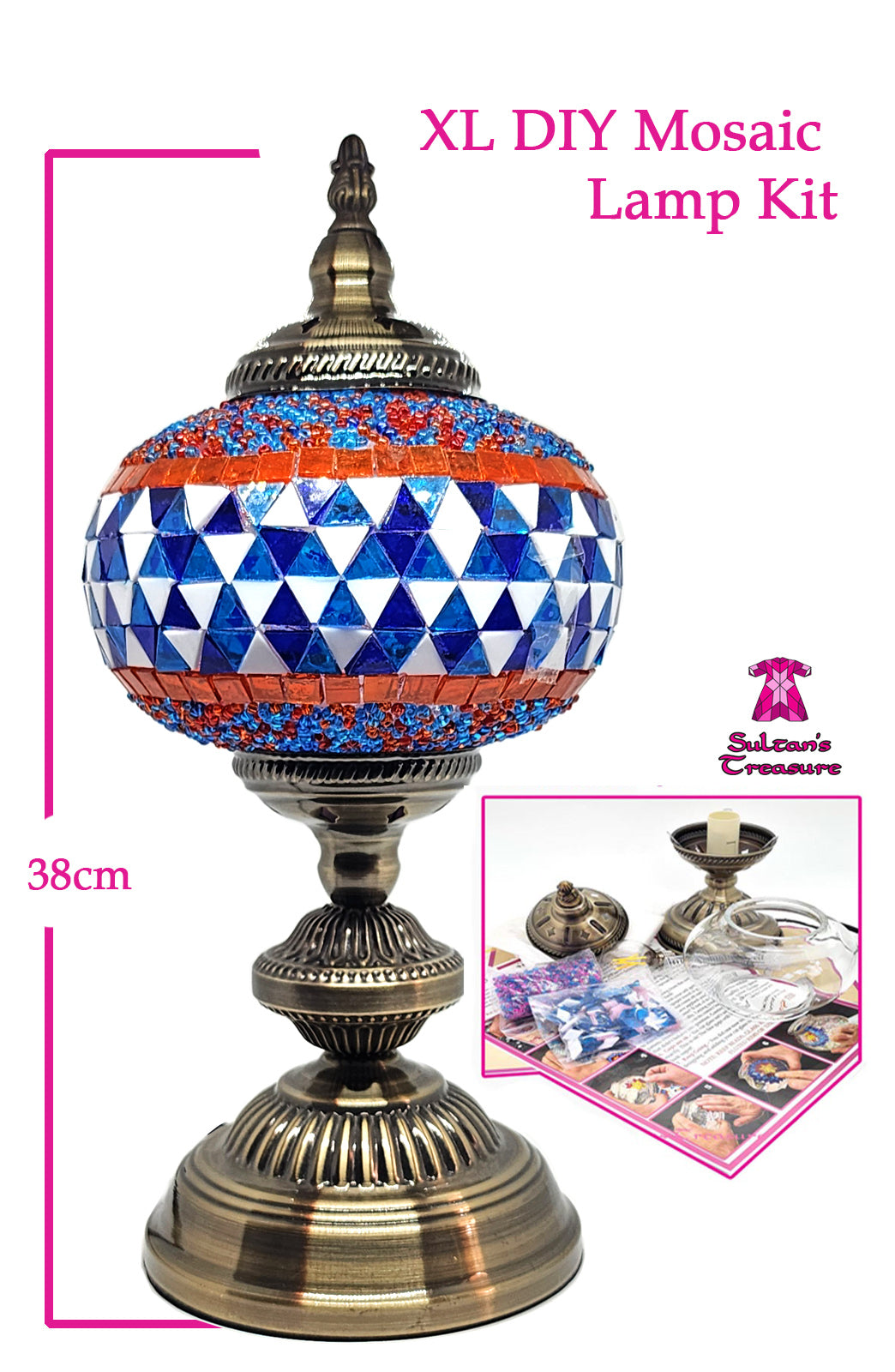 XL DIY Mosaic Lamp Craft Kit 17cm - DECO Noah