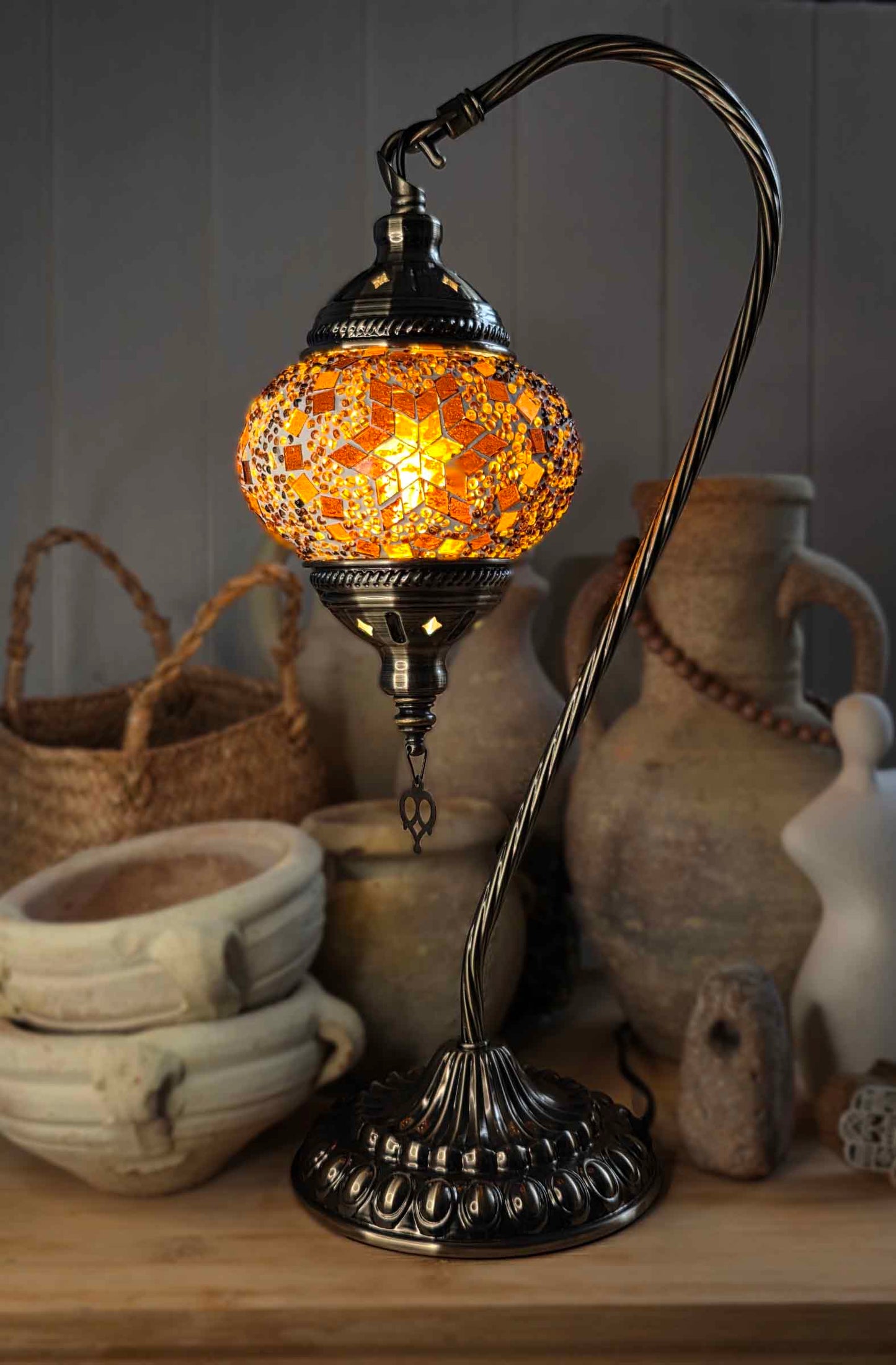 Turkish Mosaic Lamp - Amber Star