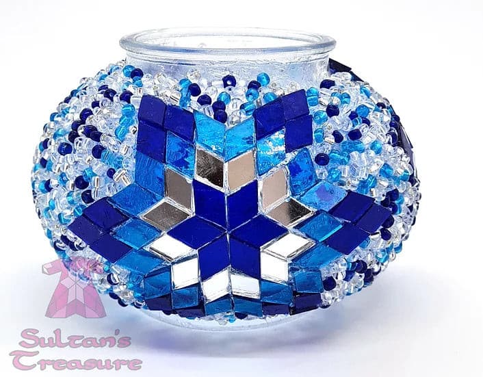 Turkish Mosaic Lamp DIY Home Craft Kit Eren Star Blue