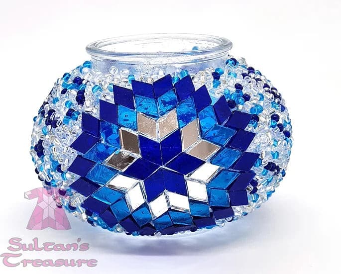 Turkish Mosaic Lamp DIY Home Craft Kit Eren Star Blue