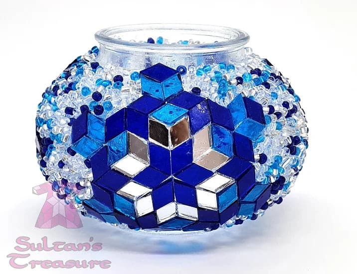 Turkish Mosaic Lamp DIY Home Craft Kit Eren Star Blue