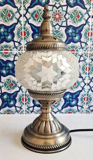 Turkish Mosaic Lamp DIY Home Craft Kit Crystal White Melis