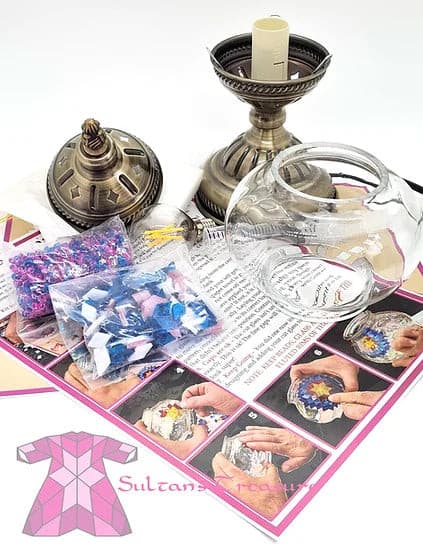 Turkish Mosaic Lamp DIY Home Craft Kit Multi Colour TILLY