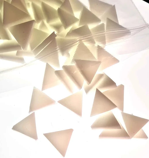 Triangle Mosaic Cut Glass - White Opaque
