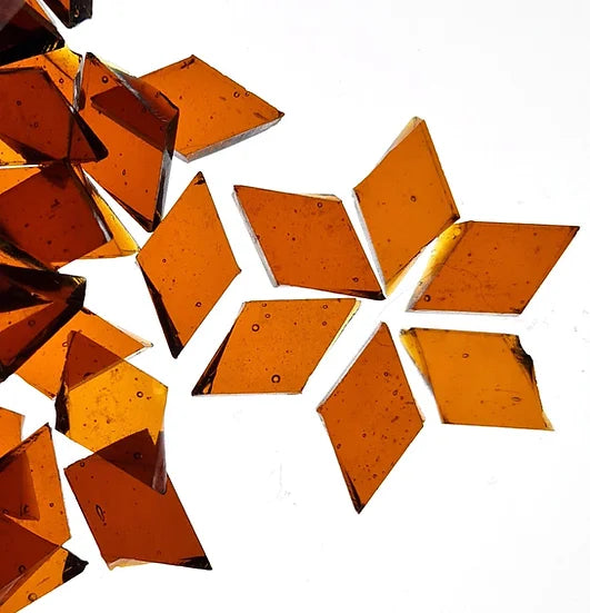 Diamond Mosaic Cut Glass - Amber