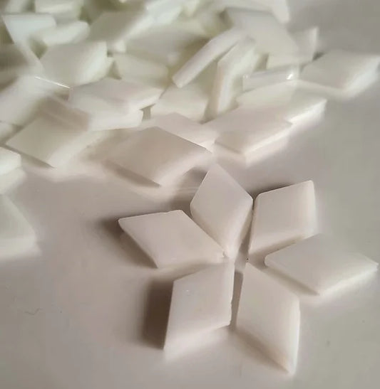 Diamond Mosaic Cut Glass -Opaque White