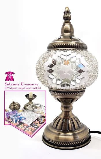 Turkish Mosaic Lamp DIY Home Craft Kit Crystal White Melis