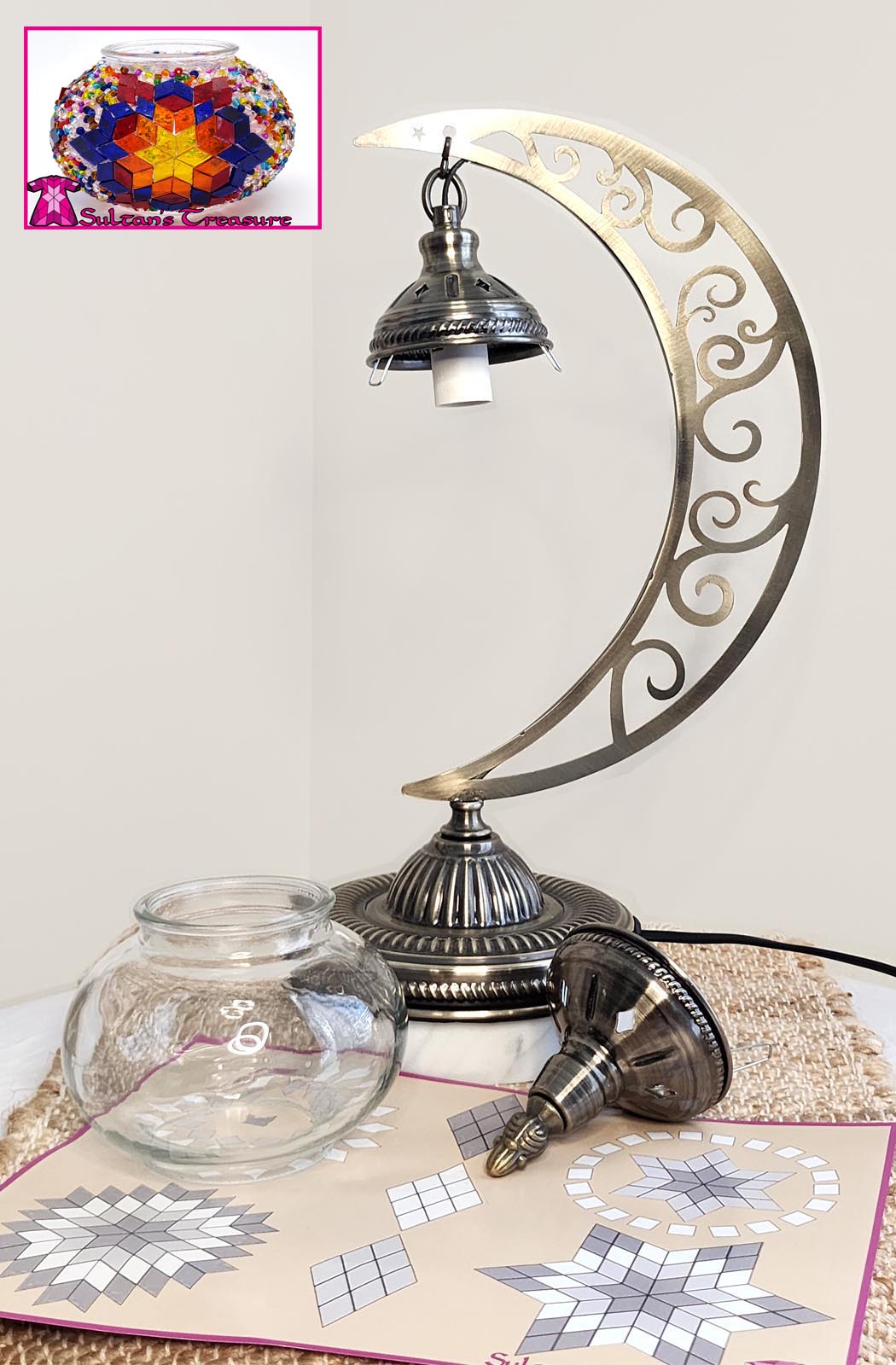 Turkish Mosaic Lamp DIY Home Craft Kit Multi Colour TILLY