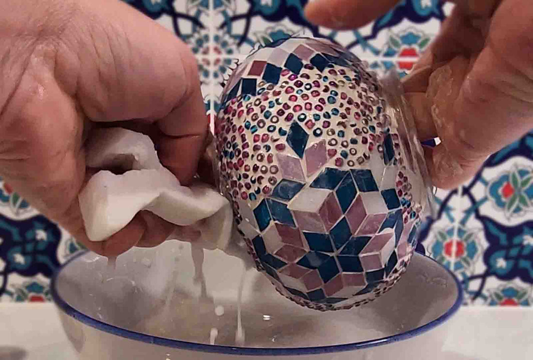 How to Grout / Plaster Your Turkish Mosaic Lamp? Clear Instructions!