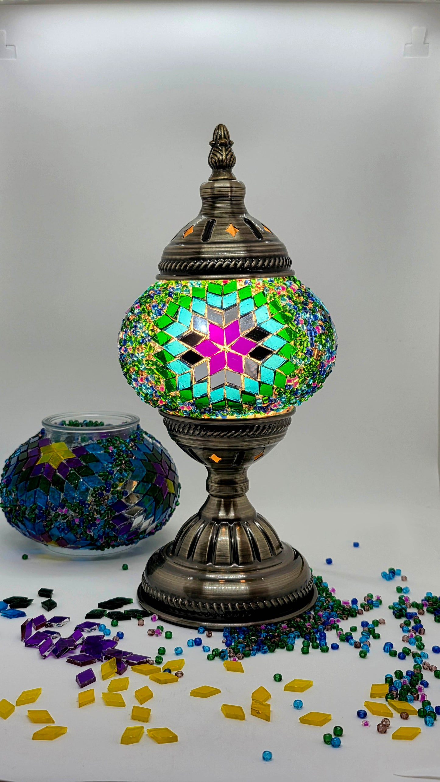 Peacock Turkish Mosaic Lamp DIY Craft Kit