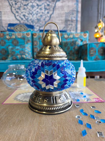 Eren Blue and Silver Mosaic Camping Picnic Lantern USB DIY Craft Kit