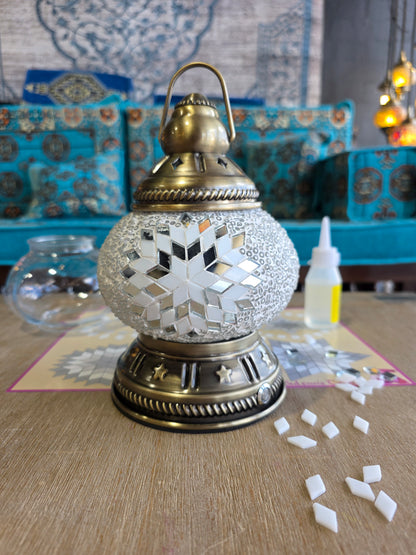 Melis Crystal White Mosaic Camping Picnic Lantern USB DIY Craft Kit