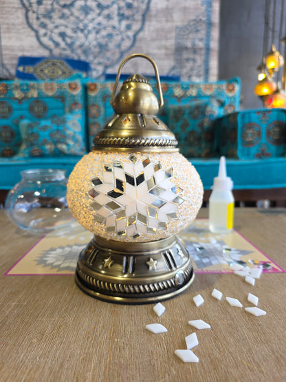 Melis Crystal White Mosaic Camping Picnic Lantern USB DIY Craft Kit