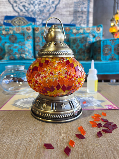 Portakali Orange Mosaic Camping Picnic Lantern USB DIY Craft Kit