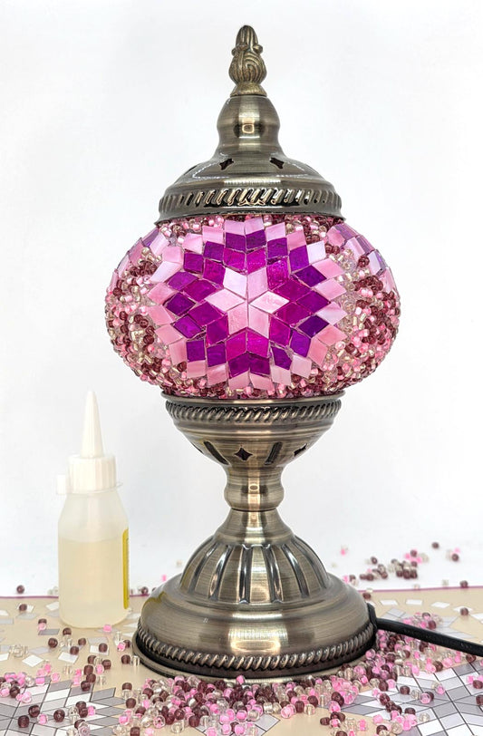 Turkish Mosaic Lamp DIY Home Craft Kit Sadie Pink and Purple