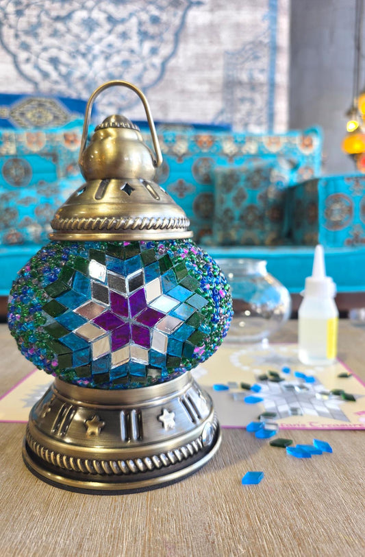 Peacock Mosaic Camping Picnic Lantern USB DIY Craft Kit