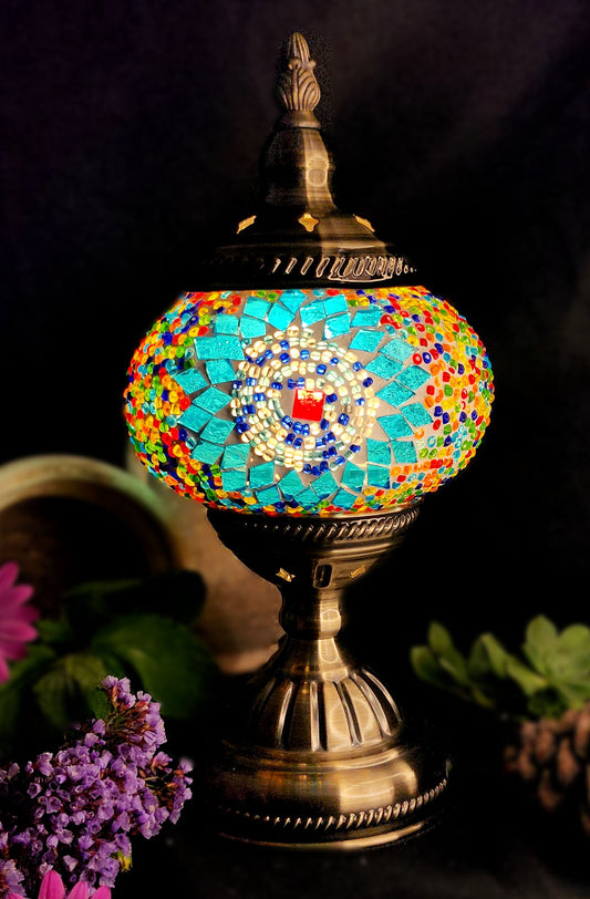 Turkish Mosaic Lamp - Blue Sun Multicolour