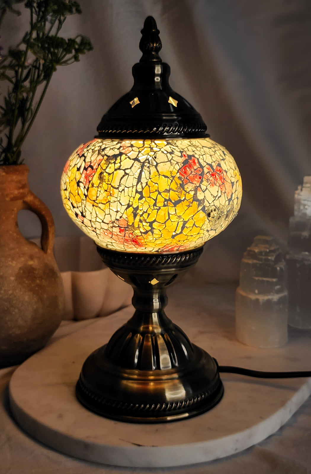 Turkish Mosaic Lamp - Crackle Coral Limited Edition