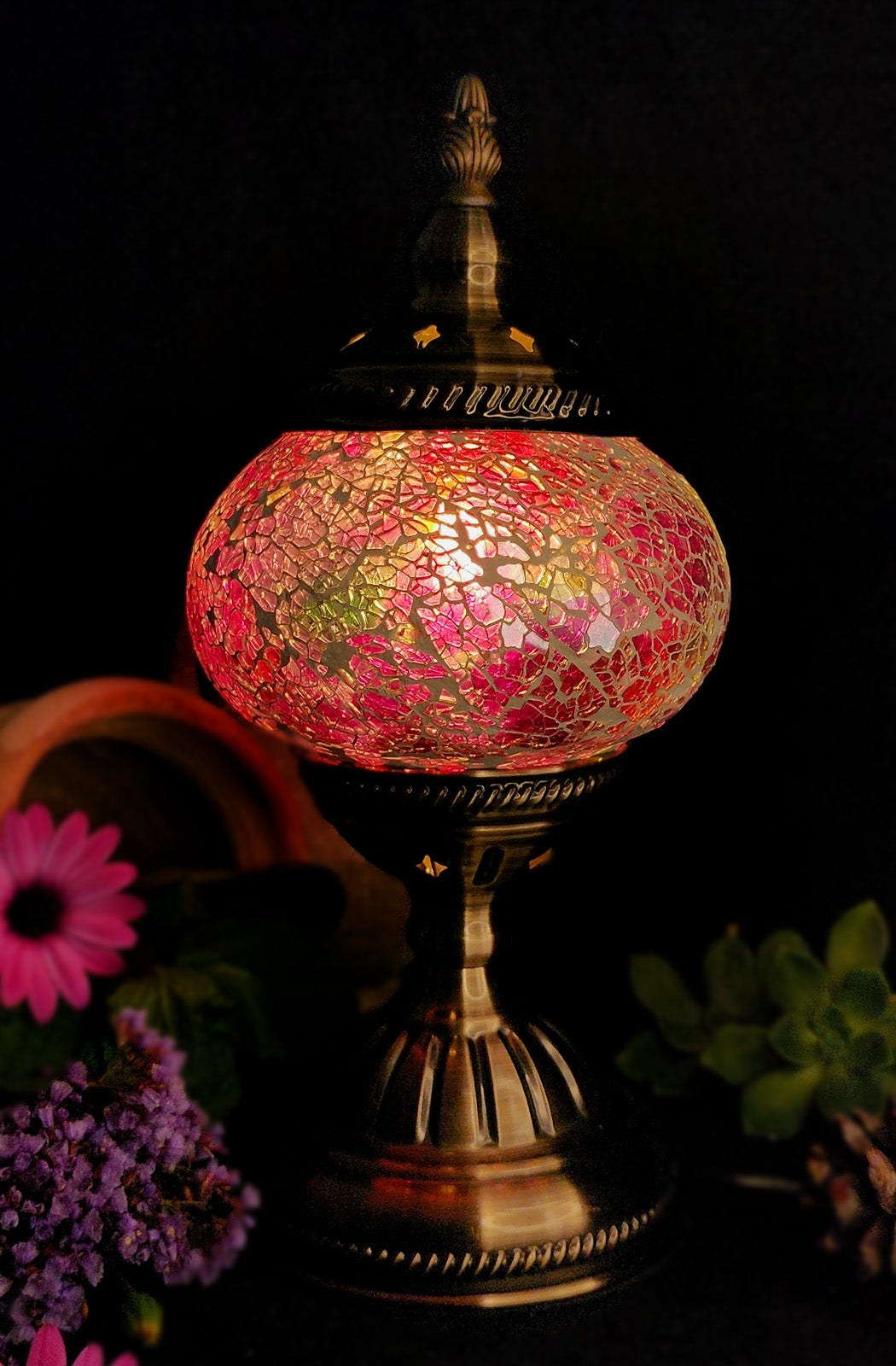 Turkish Mosaic Lamp - Crackle Purple Rainbow Limited Edition