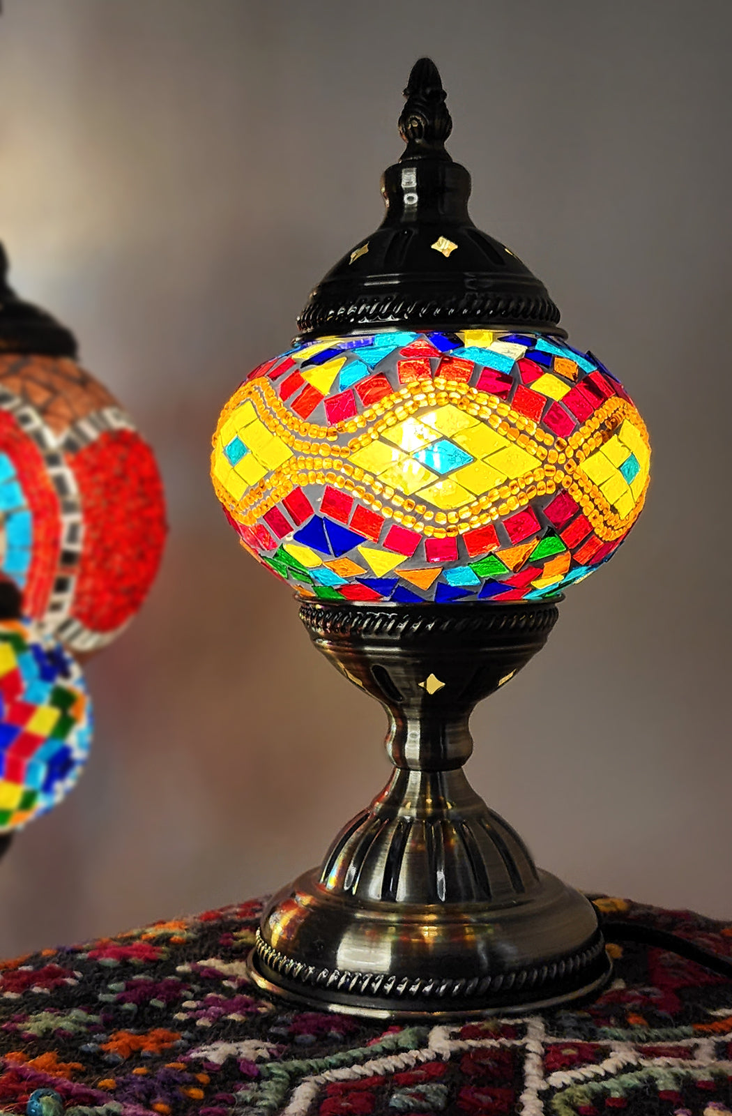 Turkish Mosaic Lamp - Multicolour Yellow Diamond