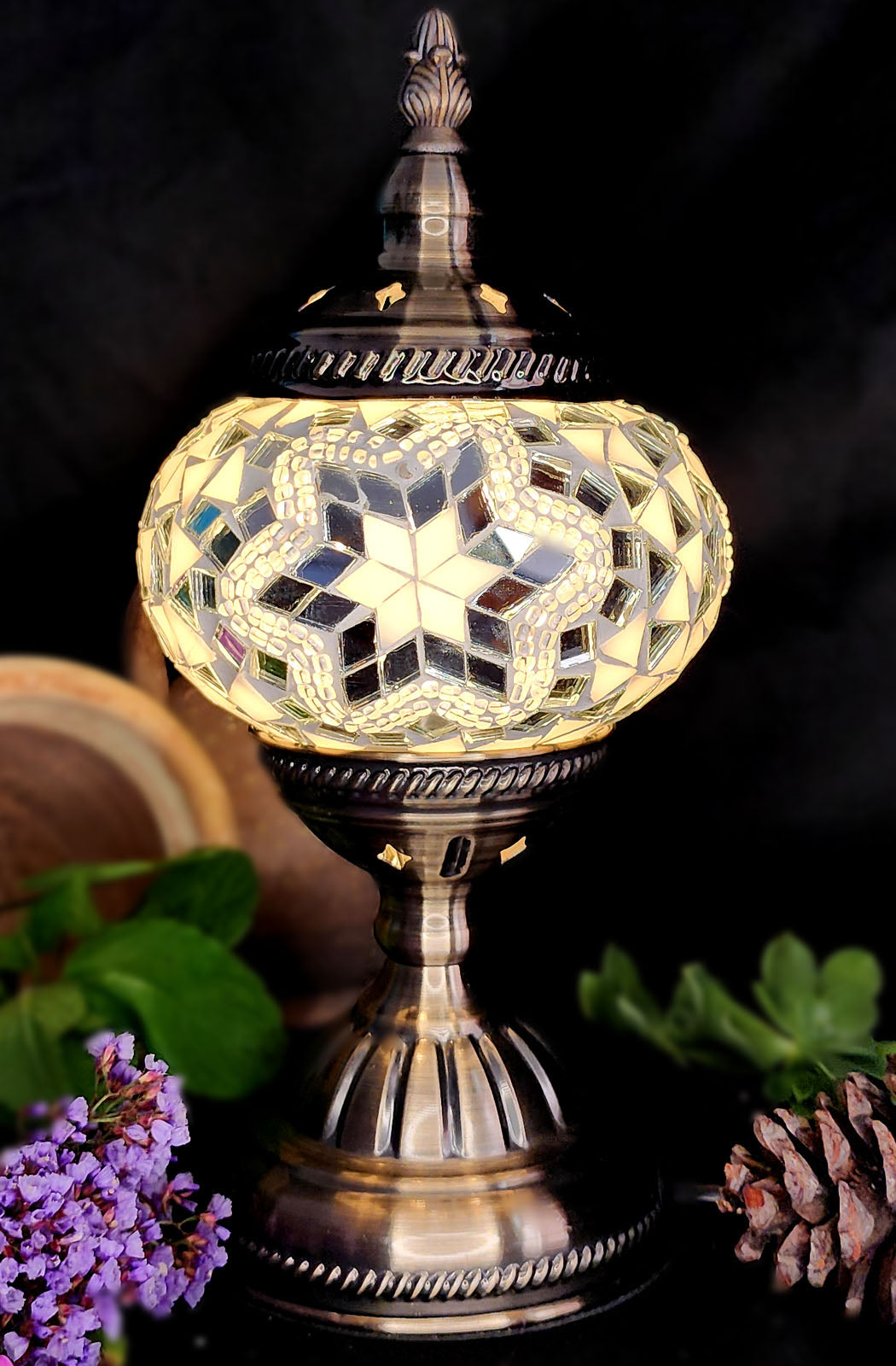 Turkish Mosaic Lamp - Crystal White Star