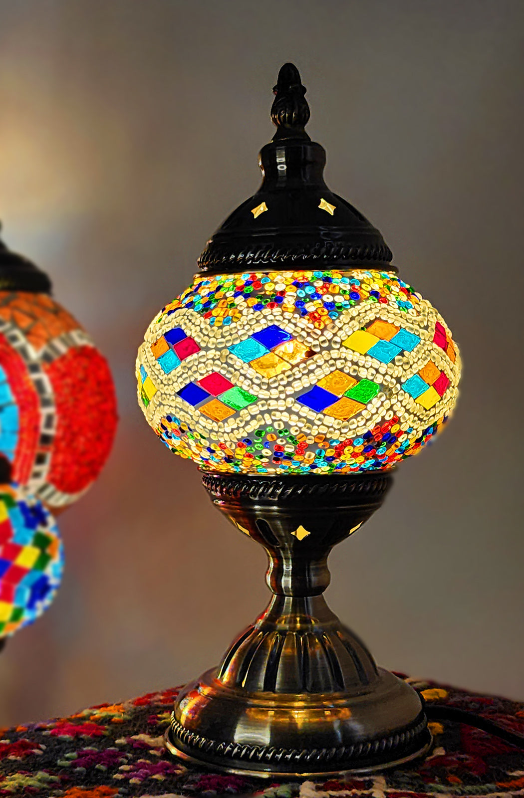 Turkish Mosaic Lamp - Multicolour Diamond True