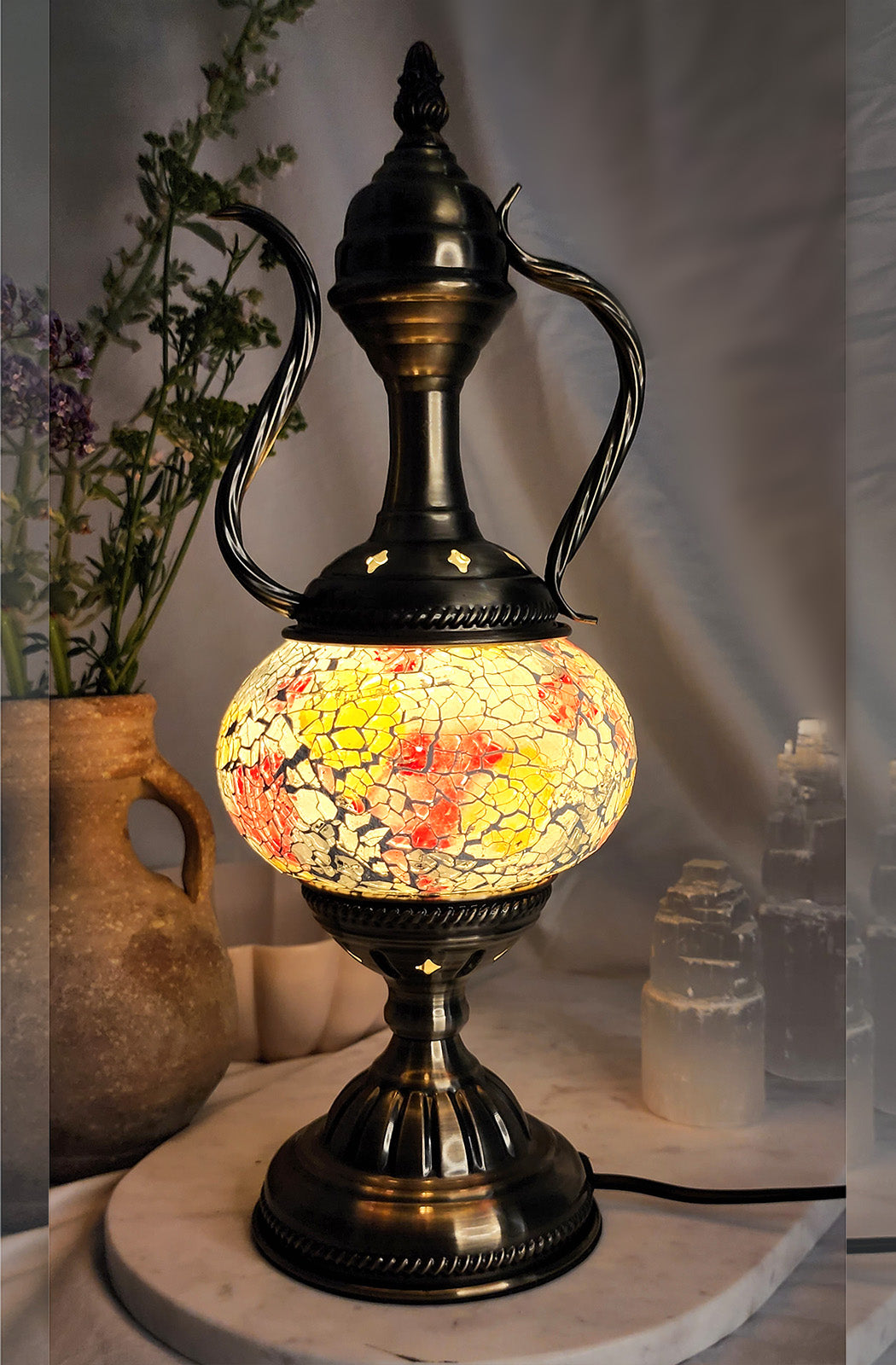 Turkish Mosaic Lamp - Crackle Coral Limited Edition