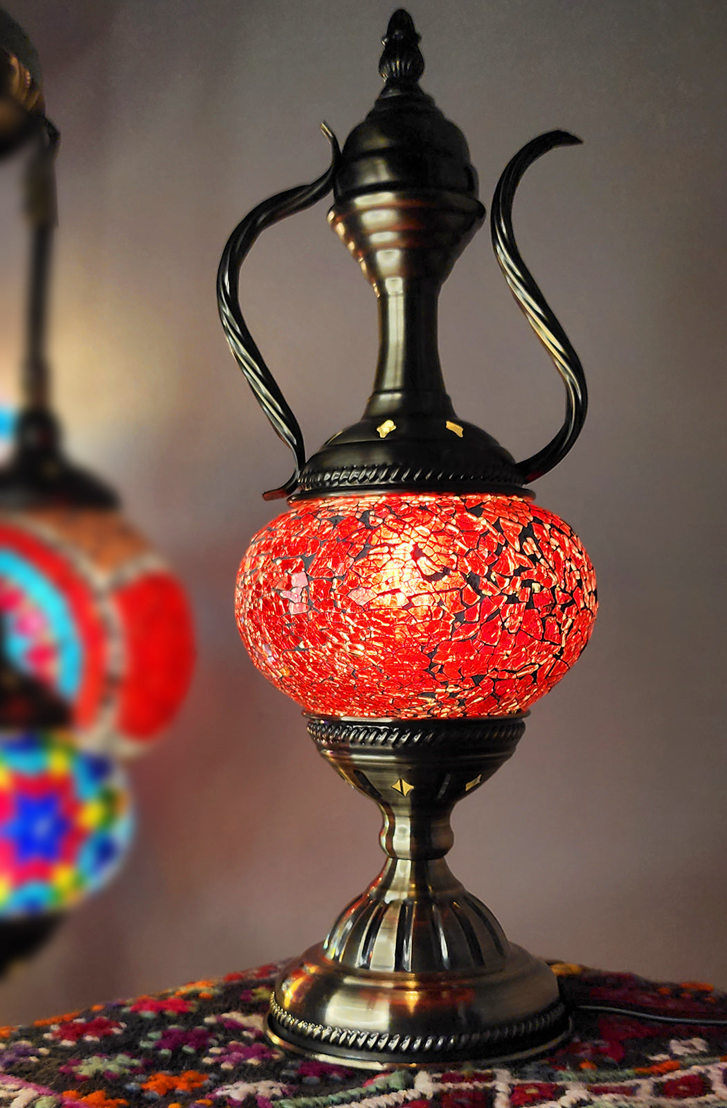 Turkish Mosaic Lamp - Crackle Red Limited Edition