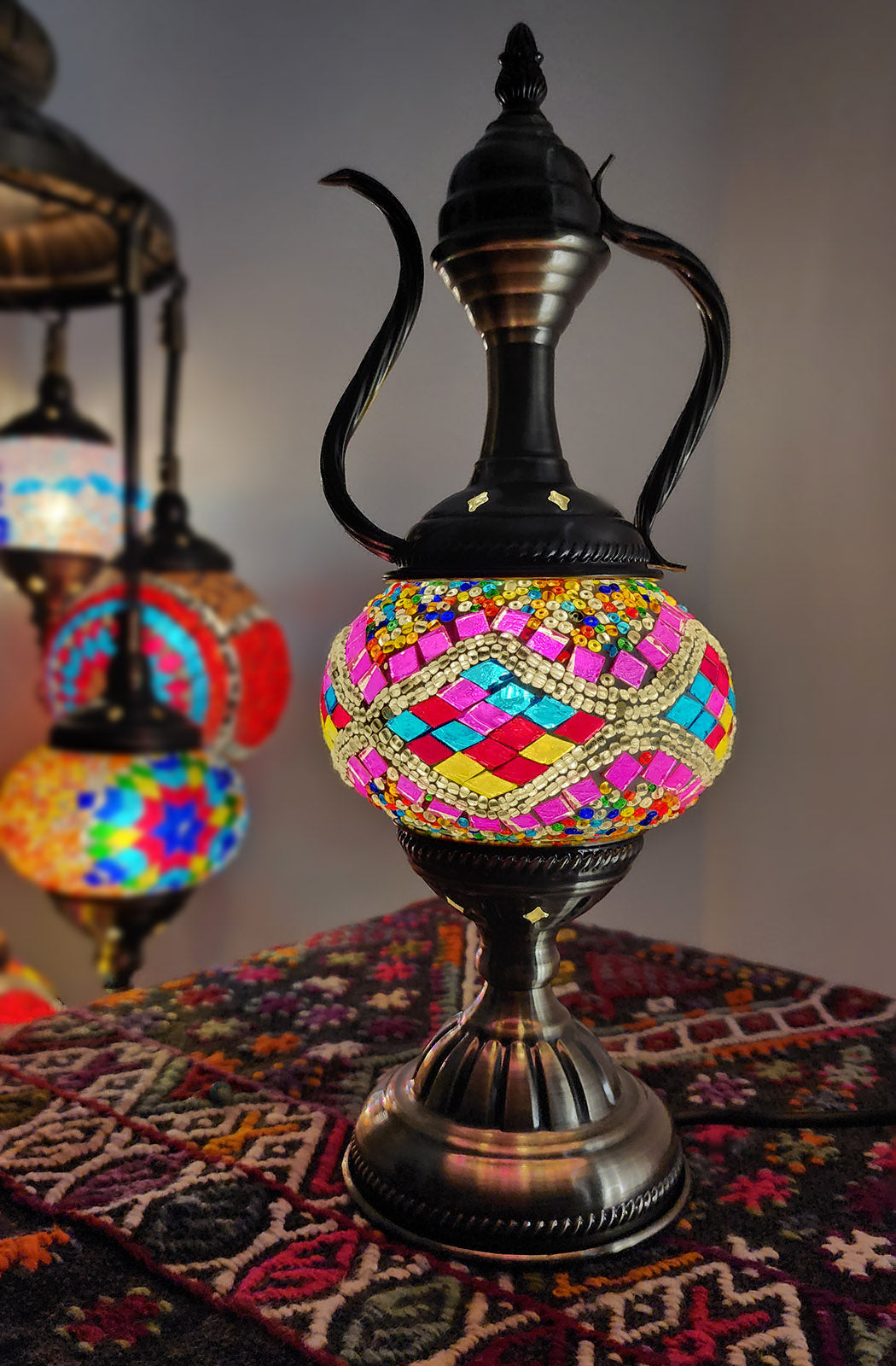Turkish Mosaic Lamp - Pink Diamond Multicolour