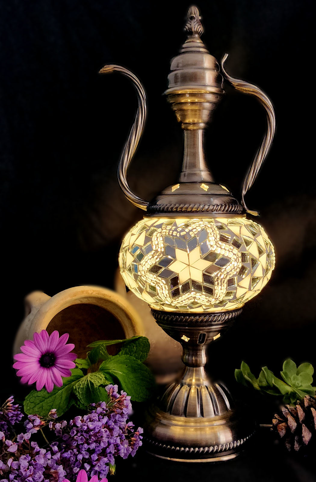 Turkish Mosaic Lamp - Crystal White Star